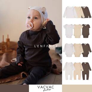 88折■LENFANCE现货VACVAC 26SS 婴童牛角包连体衣包屁衣长袖上衣