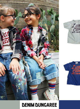 ■D6!LENFANCE 现货Denim dungaree 26SS儿童日系复古休闲短袖T恤