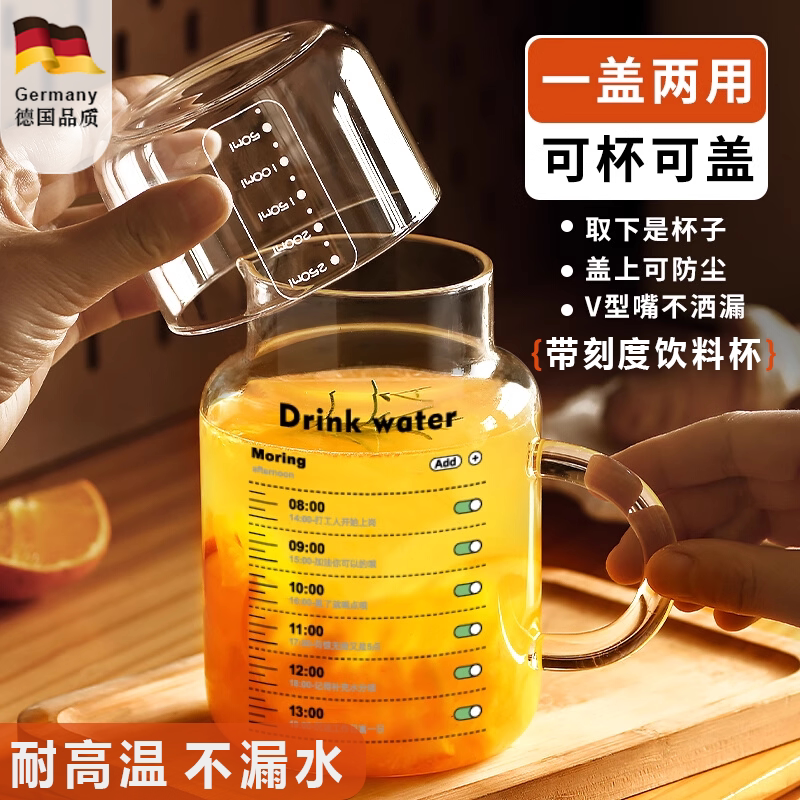 德国凉水壶800ml带刻度带盖杯子