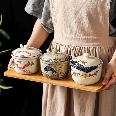 新中式陶瓷调味罐油泼辣子彩糖罐