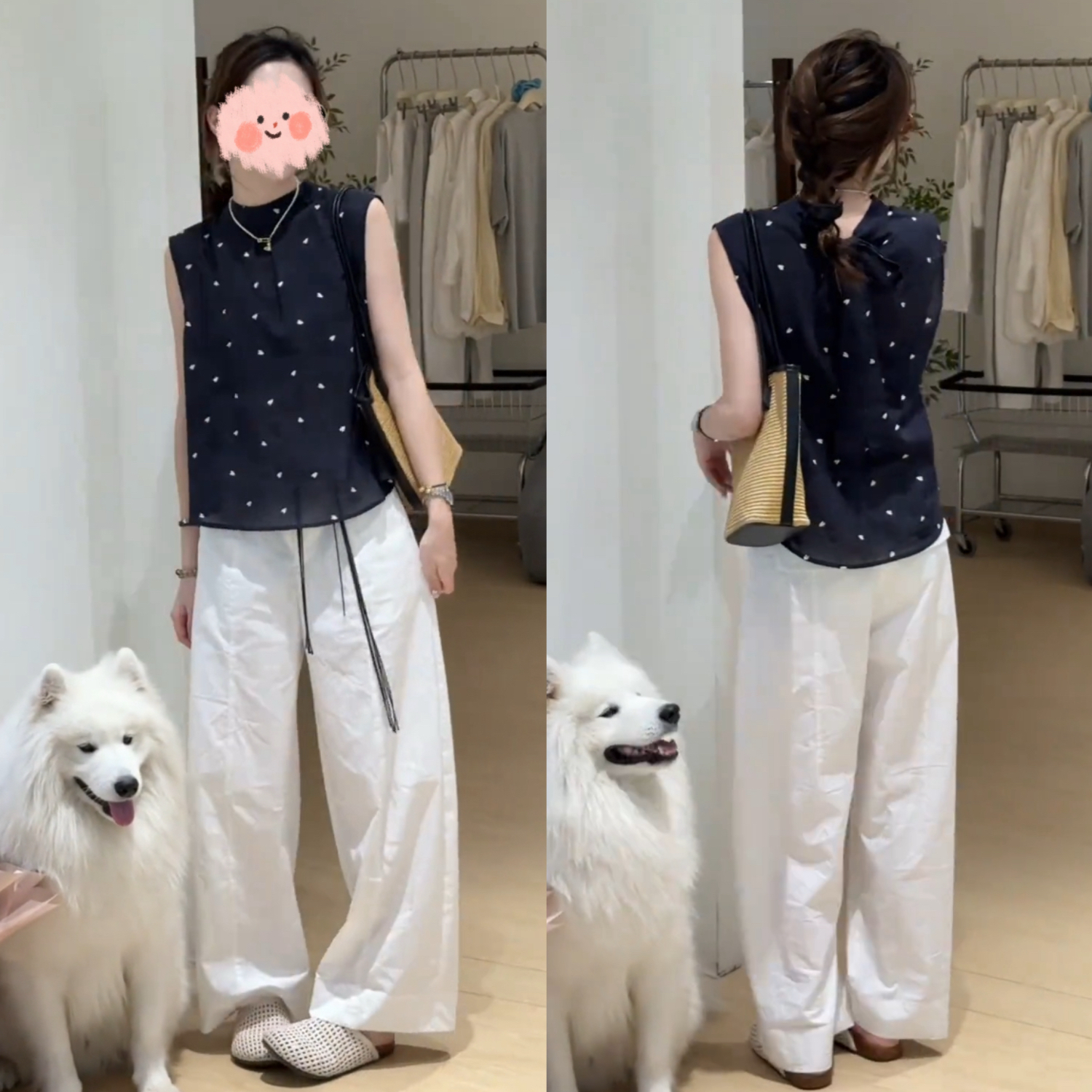 2025夏季新款韩系显瘦休闲时尚简约上衣+宽松百搭阔腿裤两套装女