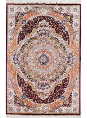 天匠手工真丝地毯波斯地毯出口俄罗斯红色客厅卧室地毯180x270cm