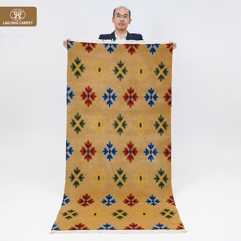 手工打结羊毛地毯新疆地毯尼泊尔羊毛地毯蒙古西宁臧毯90x190cm