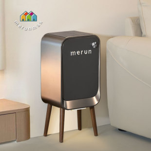 英国merun智能感应垃圾桶不锈钢家用客厅办公室轻奢高颜值带盖轮