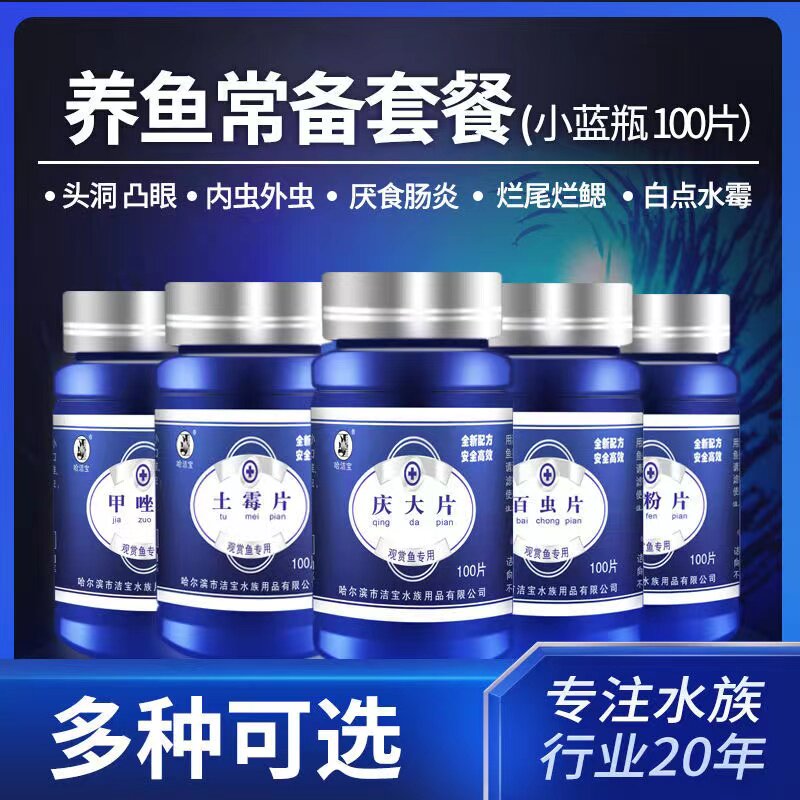 哈洁宝小蓝瓶白点病寄生虫厌食肠炎水霉病观赏鱼热带鱼鹦鹉锦鲤