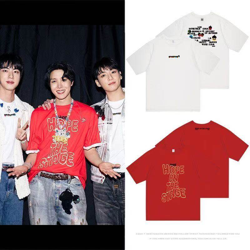 J-HOPE高阳演唱会HOPE ON THE STAGE郑号锡金硕珍田正国同款短袖T