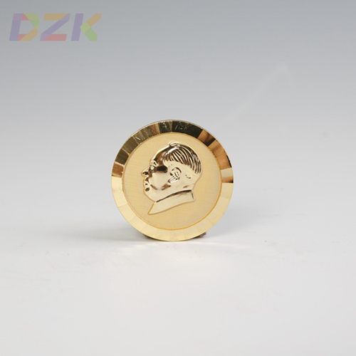 主席像章毛爷爷24k镀黄金徽章胸章纪念章大号直径3cm工艺品高端o3