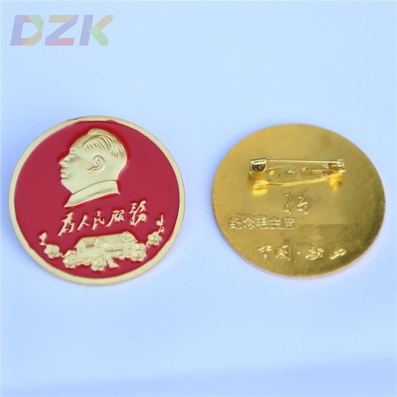 毛主席像章圆形故居徽章胸章头针礼品为人民服务纪念章直径3.5Co4