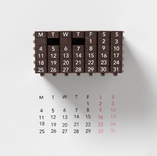 日本旗牌Shachihata自由万年历拼接印章手帐日期印章月历印章