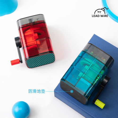 得力削笔机自动进笔卷笔刀儿童学生用洞洞笔手动刨笔刀手摇削笔器