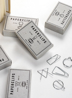 日本GINZA YOSHIDA盒装造型回形针银色可爱纸夹可作书签办公学生