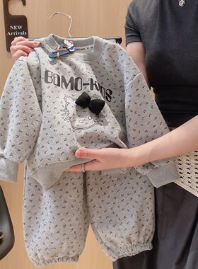 2026春秋季新款儿童卫衣套装可爱女童卫衣卫裤韩版外穿卫衣套装