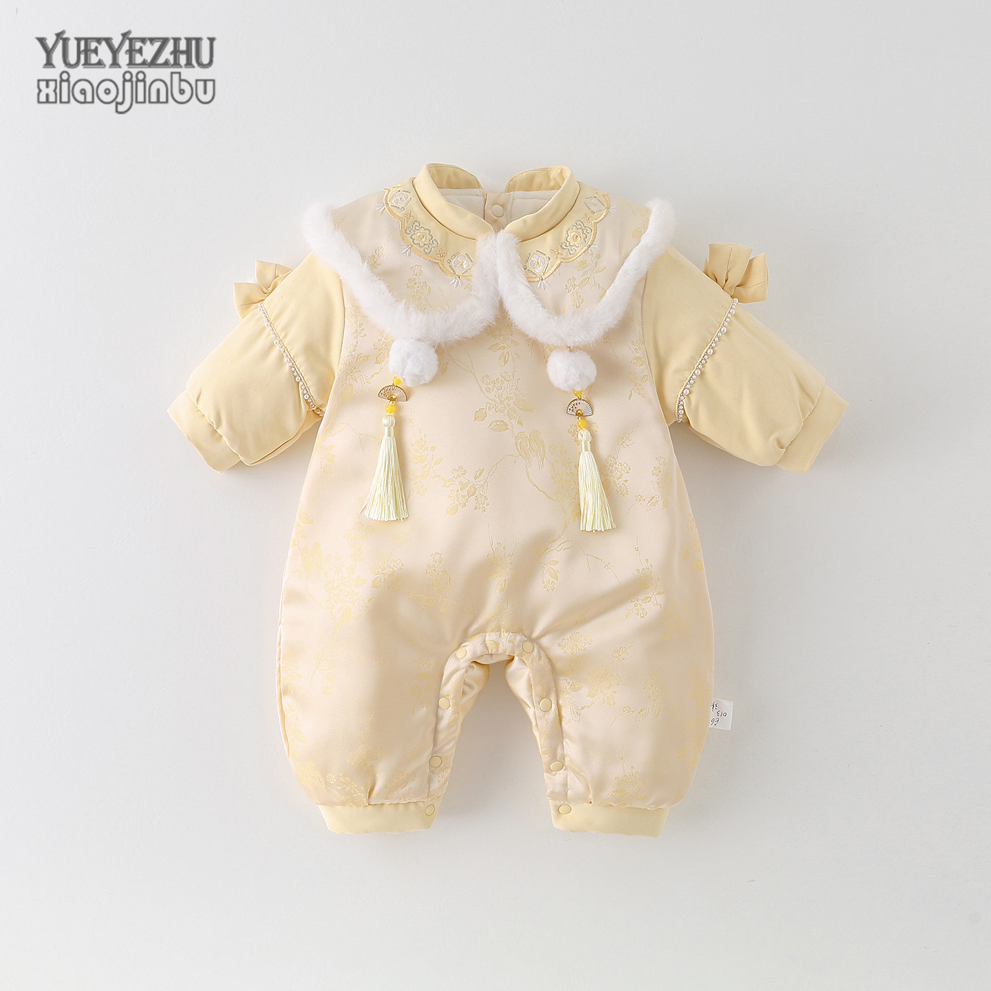 婴幼儿套头加绒加棉连体衣