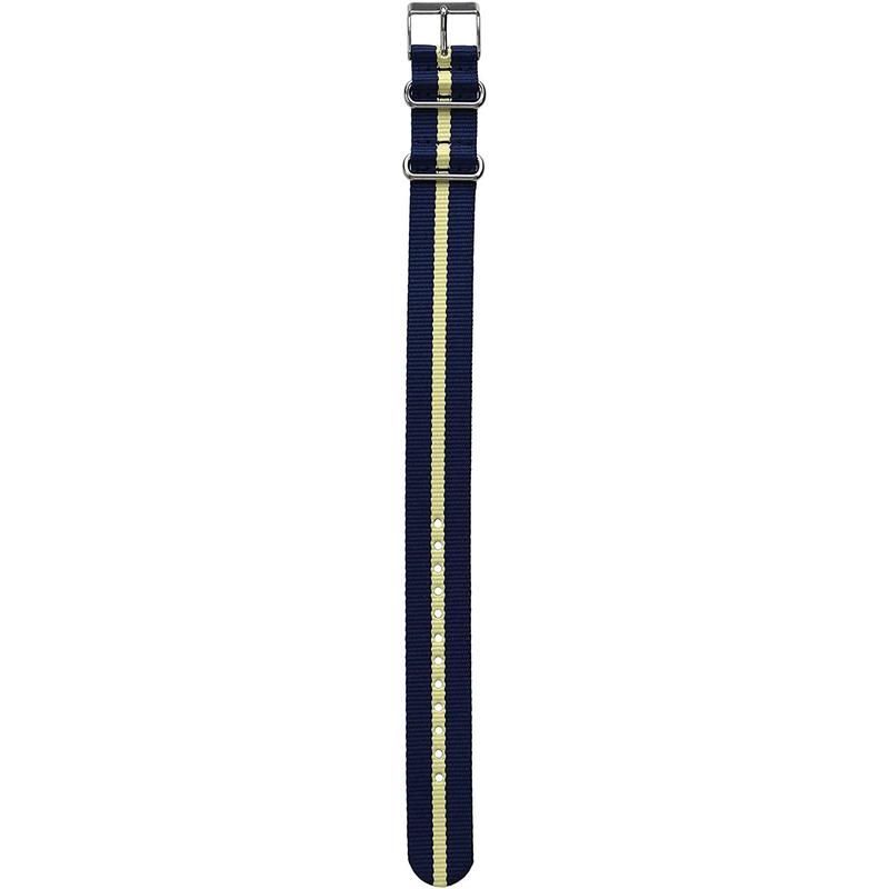 Timex/天美时蓝色条纹单层滑扣表带mm宽适配英寸腕围