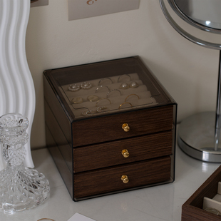 轻奢胡桃木首饰盒多层戒指耳环收纳盒2026新款高档手镯饰品整理盒
