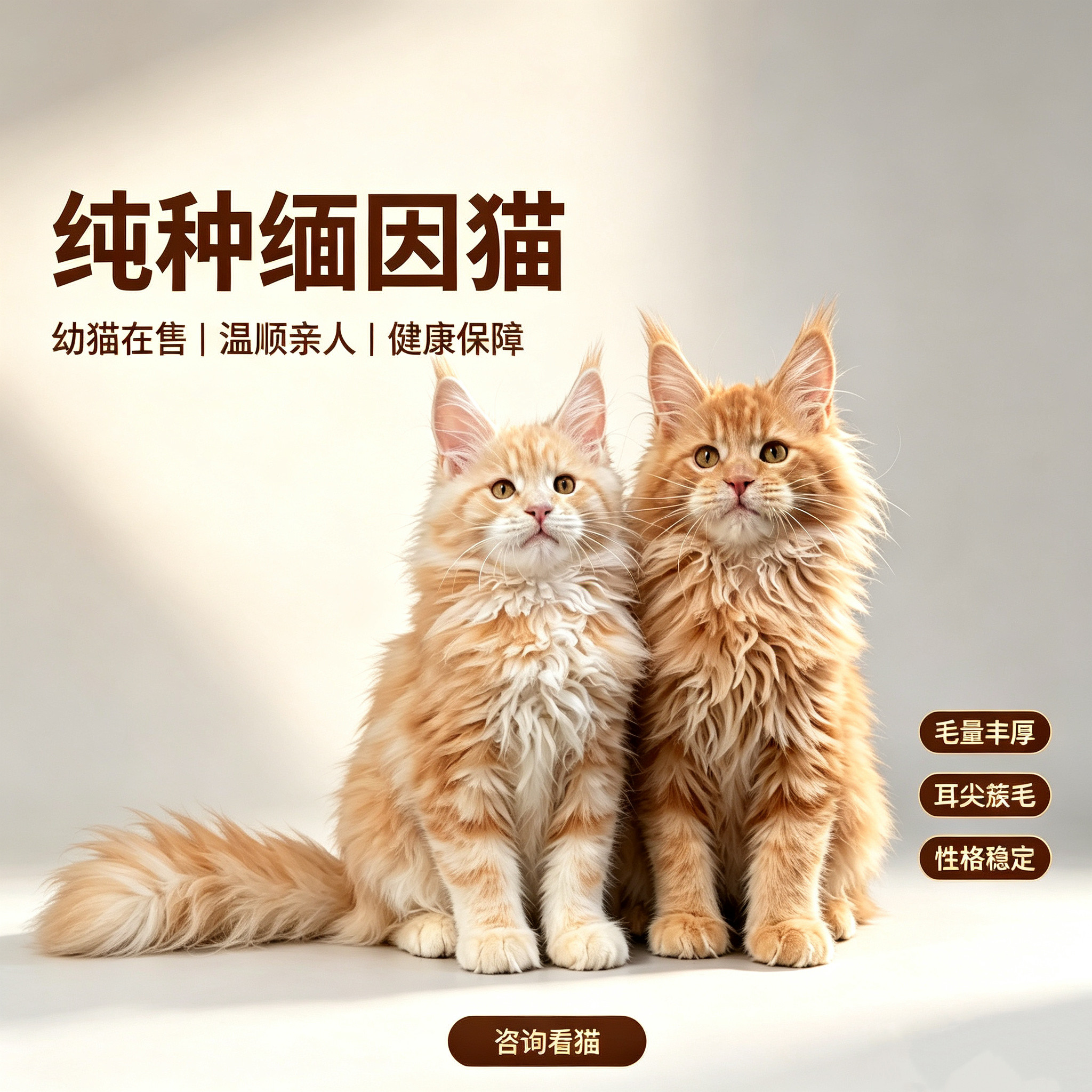 纯种红虎凯米尔缅因猫幼猫银虎斑纯白烟灰缅因纯黑棕虎宠物猫活物
