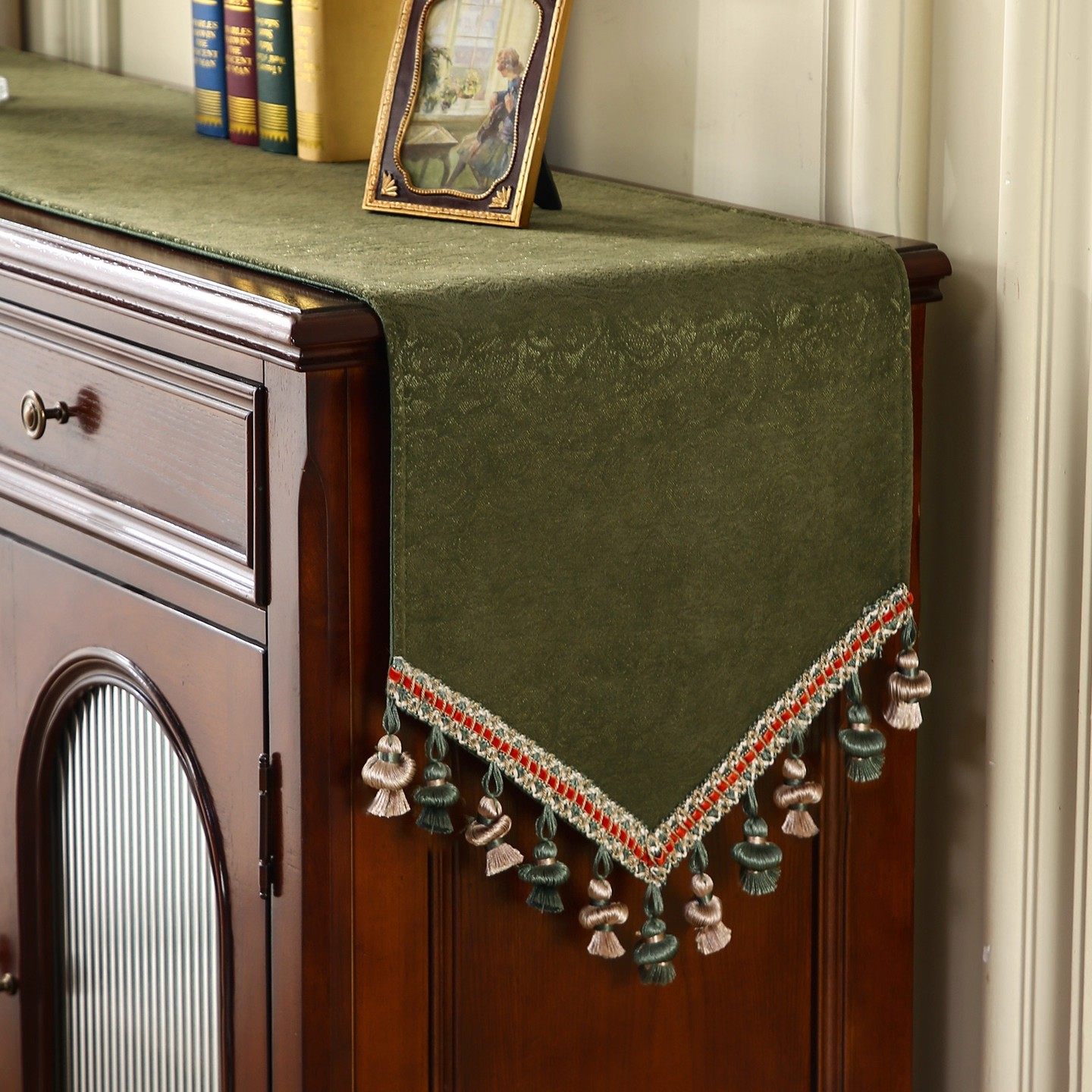 美式复古桌旗轻奢高级感欧式餐桌布斗柜电视柜茶几长条盖巾盖布,居家布艺,桌旗,淘宝优惠券,粉丝福利购,淘宝优惠卷