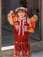 Детское ханьфу, новогодний комплект, платье для девочек, пуховик, наряд на выход