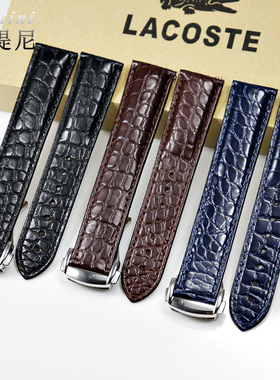 美洲鳄鱼皮表带真皮男代用欧米茄超霸海马蝶飞折叠扣款19 20 21mm