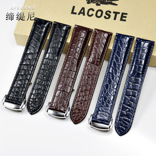 21mm 美洲鳄鱼皮表带真皮男代用欧米茄超霸海马蝶飞折叠扣款