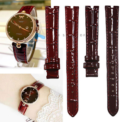 保时捷常规真皮凹口亮光表带