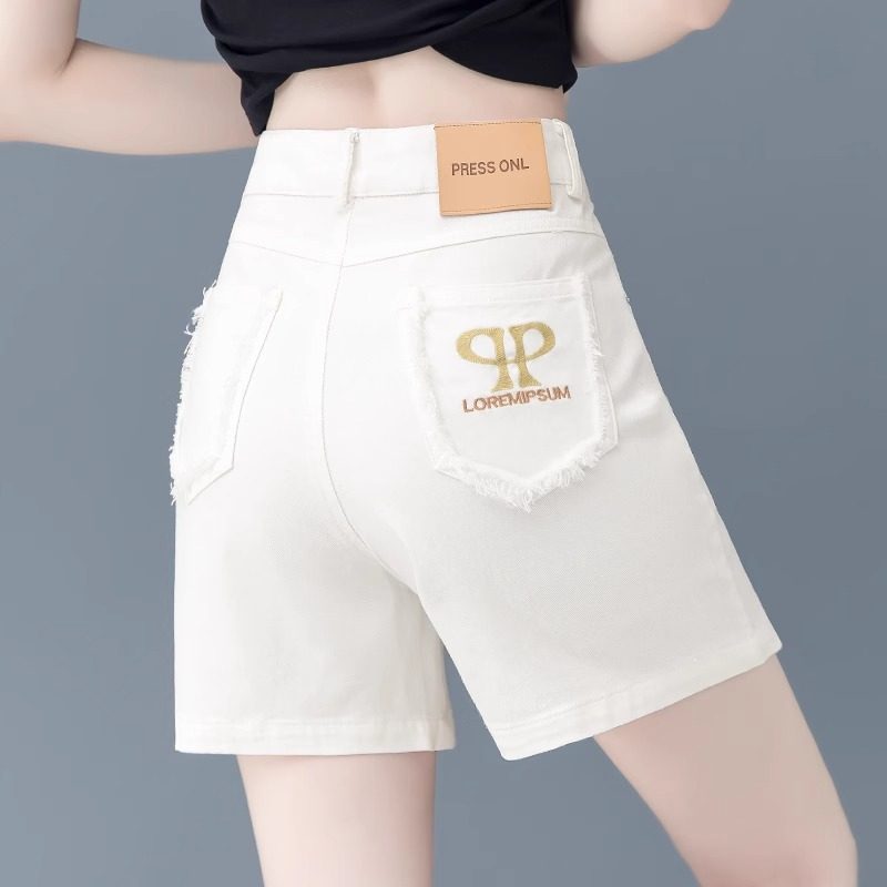 刺绣牛仔短裤女薄款2025年夏季新款高腰显瘦宽松a字外穿四分热裤,女装/女士精品,牛仔裤,淘宝优惠券,粉丝福利购,淘宝优惠卷