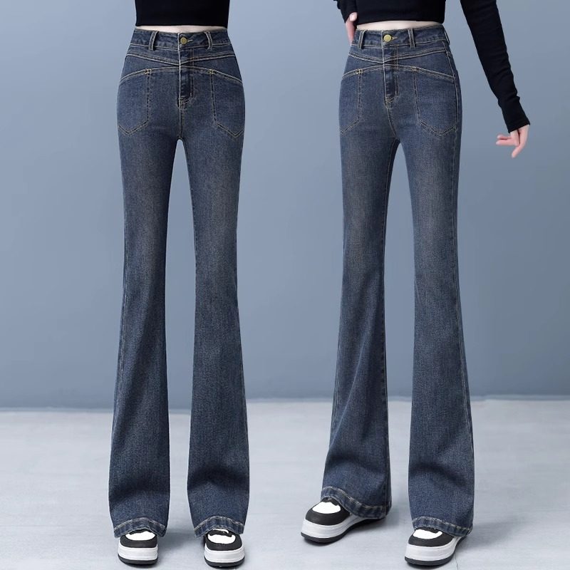 牛仔裤女微喇裤子春秋季2025新款高腰显瘦弹力长裤复古修身喇叭裤,女装/女士精品,牛仔裤,淘宝优惠券,粉丝福利购,淘宝优惠卷