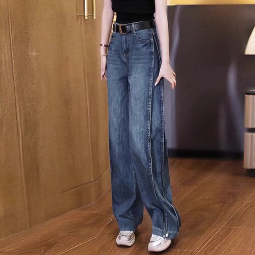 复古弯刀牛仔裤女2025春秋