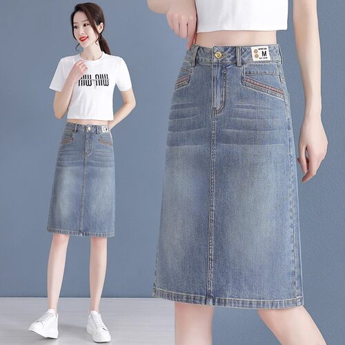 夏季牛仔裙半身裙女2026新款包臀一步裙中长高腰显瘦宽松a字短裙
