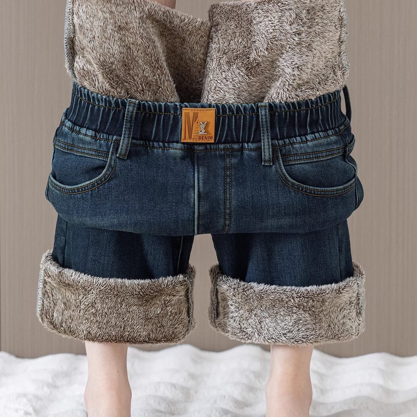 2026秋冬季新款加厚羊羔绒牛仔裤女士高腰大码保暖加绒直筒阔腿裤,女装/女士精品,牛仔裤,淘宝优惠券,粉丝福利购,淘宝优惠卷