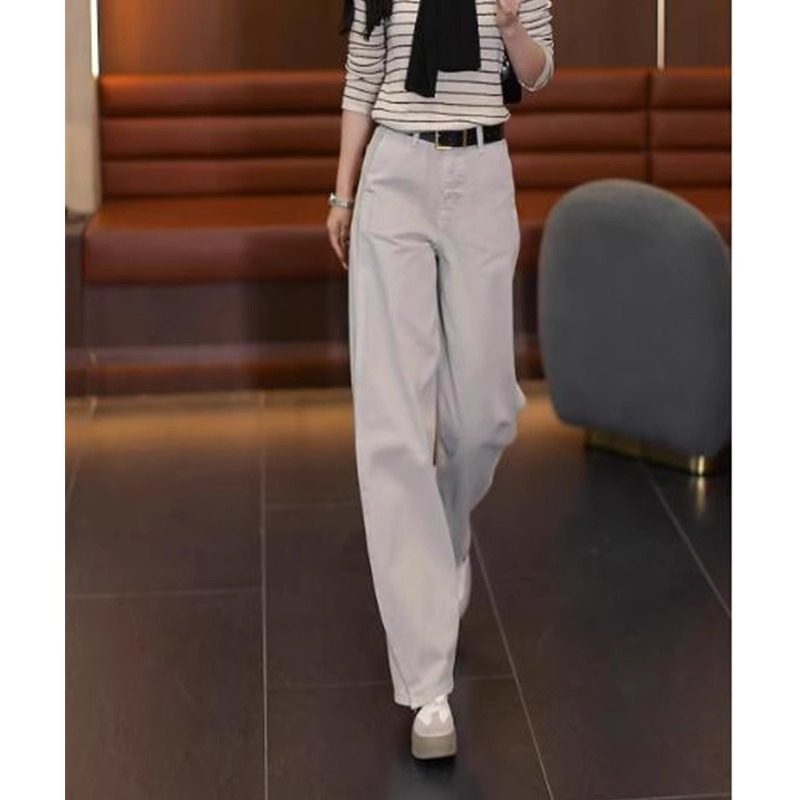 2025春季新款高腰显瘦直筒牛仔裤女时尚潮流宽松百搭休闲阔腿长裤,女装/女士精品,休闲裤,淘宝优惠券,粉丝福利购,淘宝优惠卷