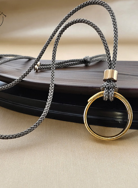 黄金戒指项链绳平安扣挂绳翡翠玛瑙玉饰吊坠绳2.0mm可调节锁骨链