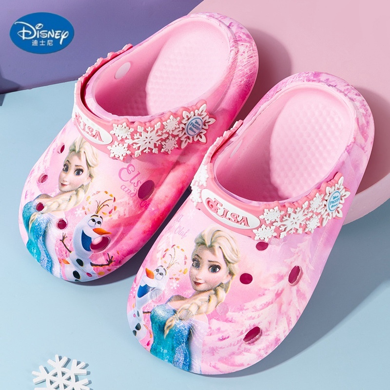 冰雪奇缘洞洞鞋女童Elsa沙滩小学生拖鞋防滑幼儿园艾莎公主凉拖鞋