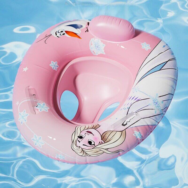 艾莎公主儿童游泳坐圈卡通冰雪奇缘宝宝防侧翻泳圈婴幼儿版浮圈新