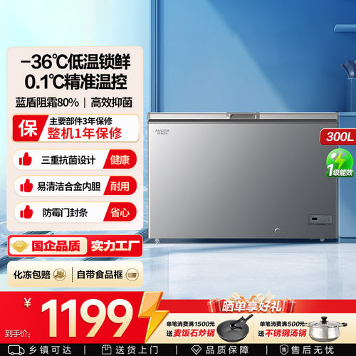 澳柯玛300升冰柜家用冷冻冷藏