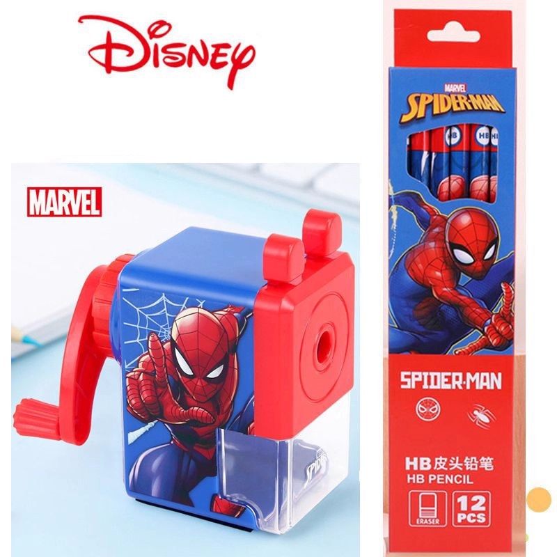 迪士尼小学生削笔器铅笔刀削笔刀白雪公主学生用手摇转笔刀文具蜘蛛侠