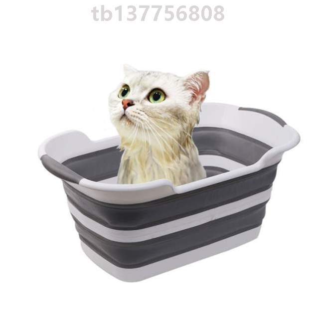 狗宠物猫多用猫清洁盆洗衣盆折叠可折叠!浴盆宠物洗澡盆脏衣收
