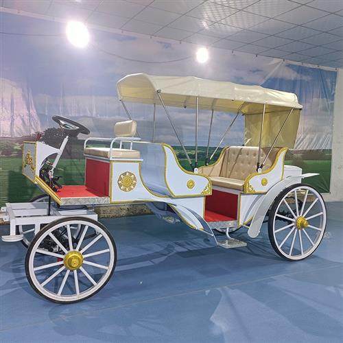 欧式马车婚庆摄影四轮休闲运动马车景区接客巡游花车电动马车