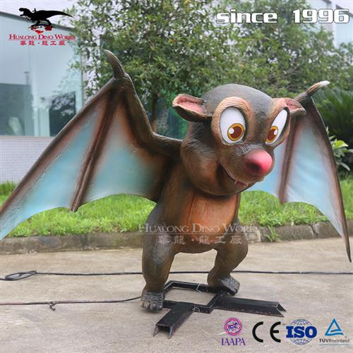 机械电动仿真卡通蝙蝠模型可动可叫可互动拍照动物园商场活动产品
