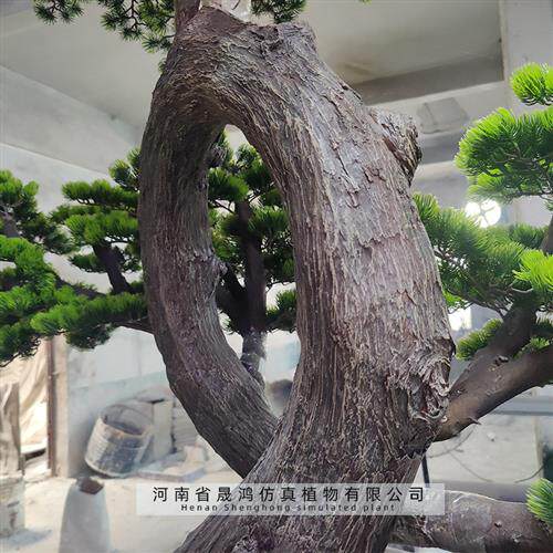仿真松树罗汉松迎客松摆件罗汉松办公桌盆景装饰室内盆栽造景摆件