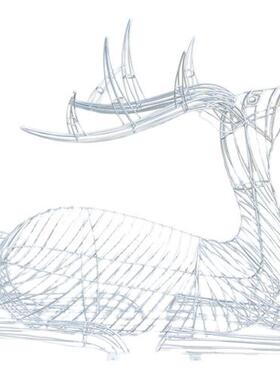 不锈钢编织鹿铁艺镂空梅花鹿摆件小区草坪钢丝鹿雕塑庭院婚庆装饰