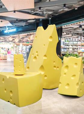 卡通仿真奶酪芝士景观玻璃钢雕塑甜品店电影院商场烘焙蛋糕店摆件