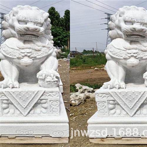 石刻镇墓狮厂家.米坟地石头狮子价格.米大门石狮子雕刻图片