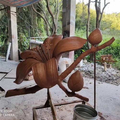 玻璃钢厂家仿真玫瑰花摆件仿真花雕塑木棉花玻璃钢雕塑园林摆件