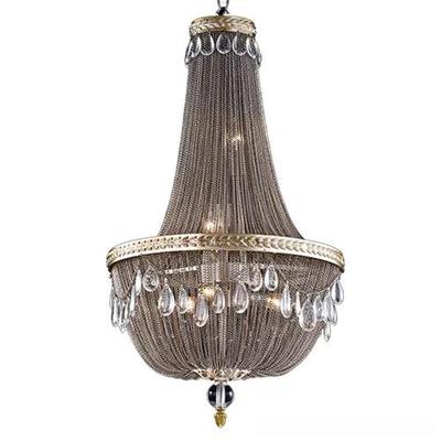 链条水晶吊灯意式轻奢水晶客厅餐厅别墅酒店会所吊灯艺术金属流苏