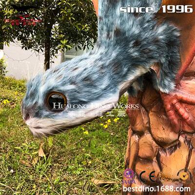 树桩上的仿真热河翼龙远古生物仿真模型制作基地厂家批量制作