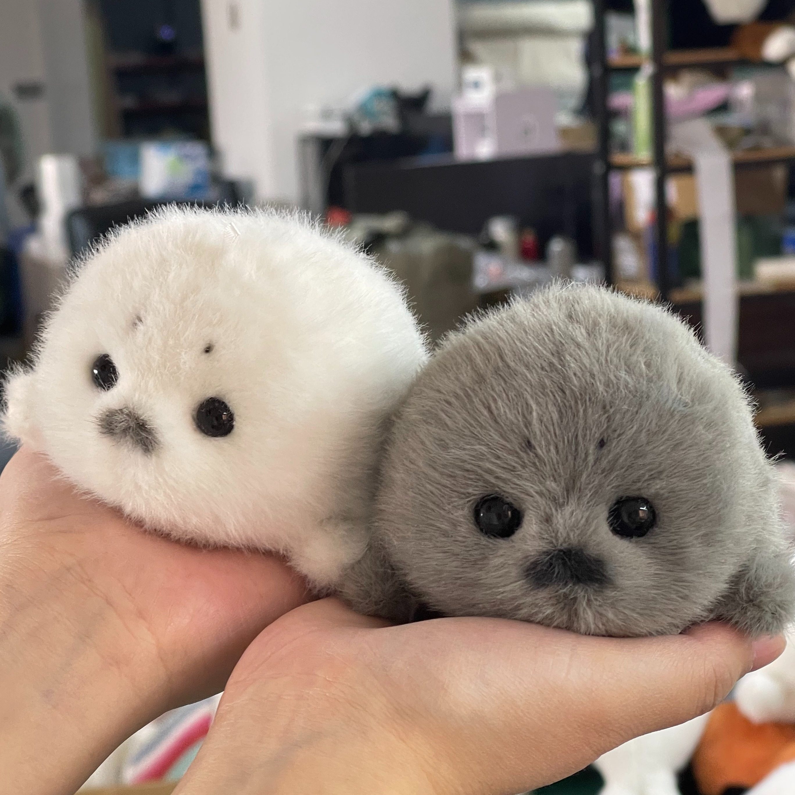 Gray Seal Plush Toy Handmade Genuine Seal Pendant - Product image 4