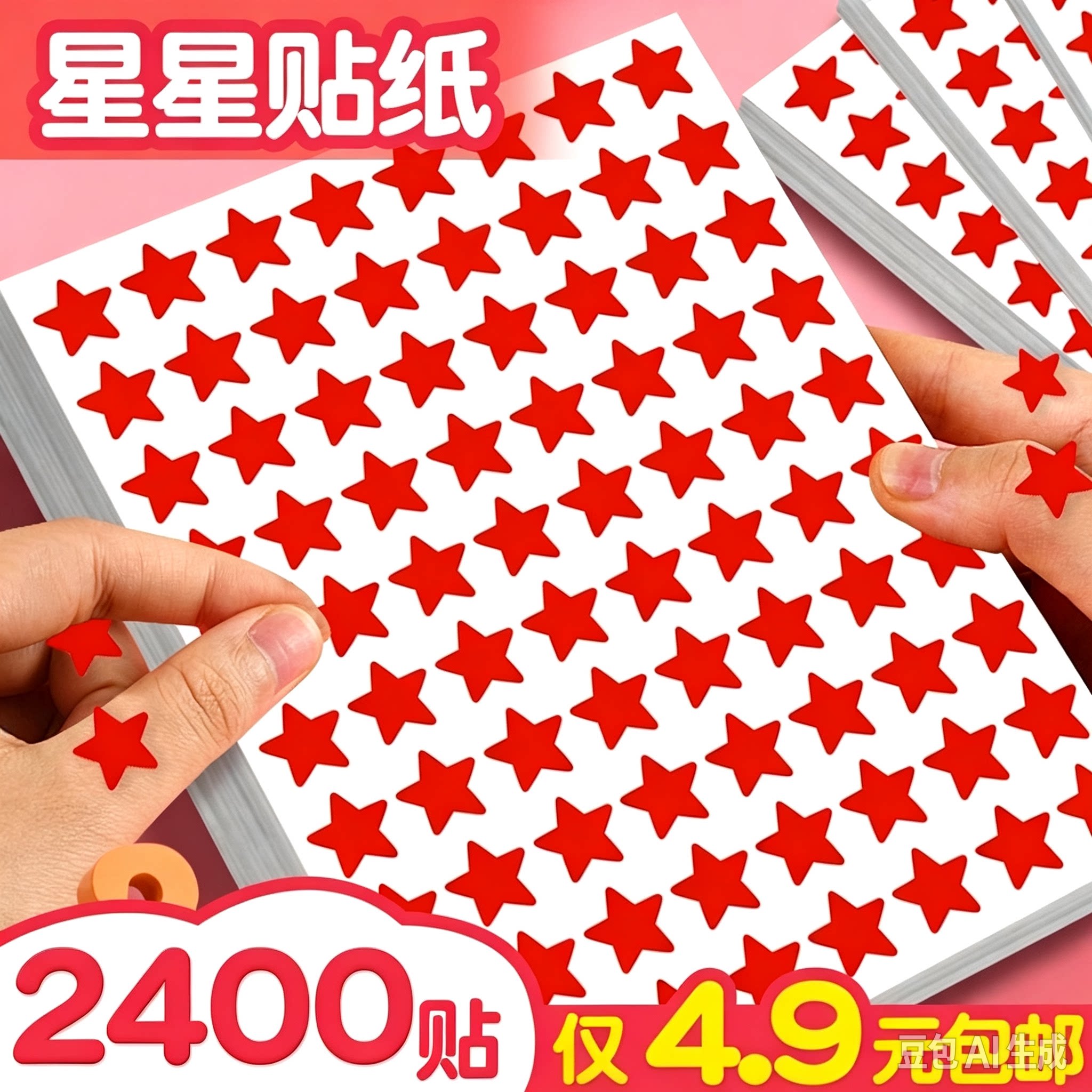 亚信儿童星星贴纸奖励红色五角星贴纸小学生笑脸贴画自律表扬贴孩子粘贴幼儿园宝宝鼓励作业小星星一年级班级