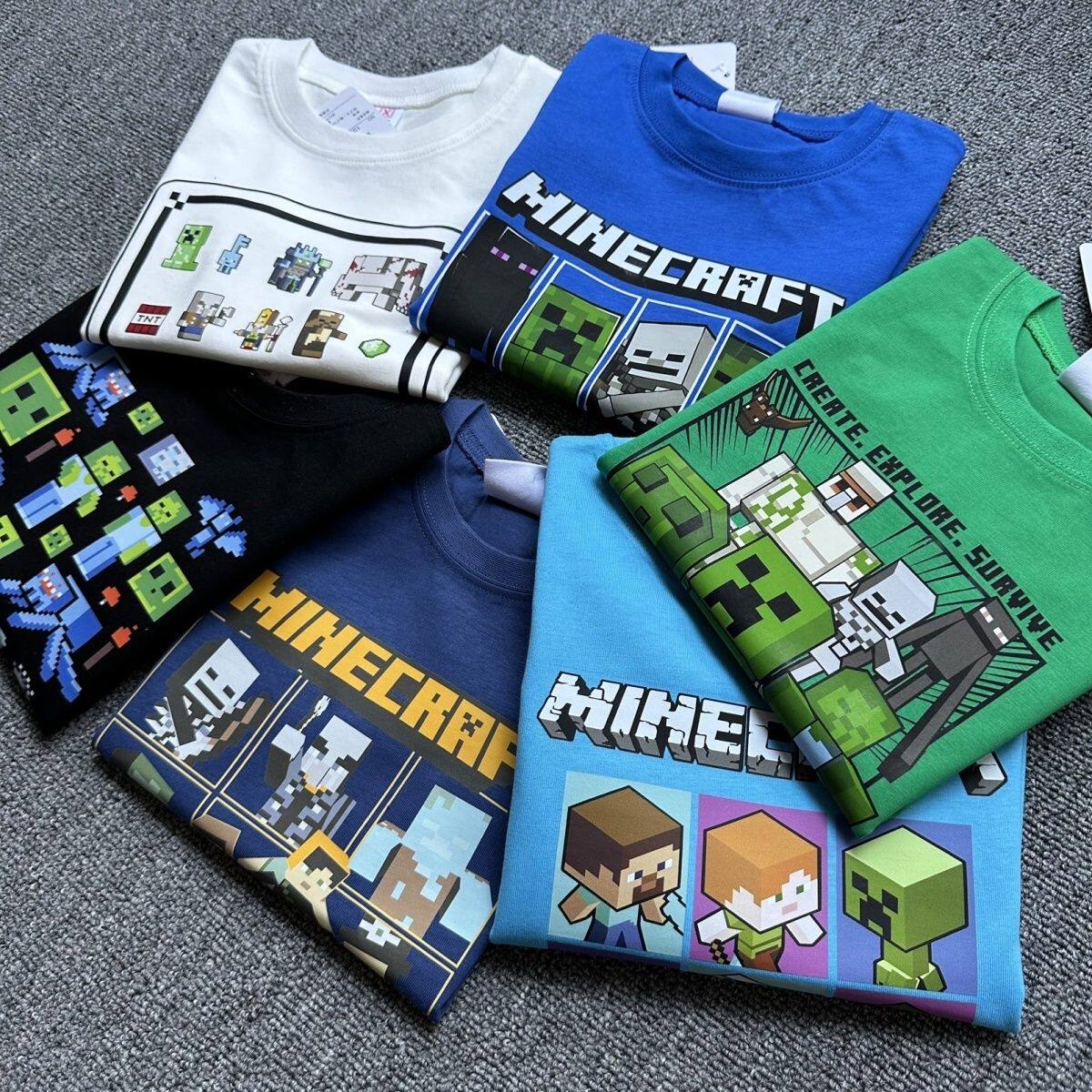 我的世界Minecraft儿童短袖t恤2025新款全棉夏装时髦男半袖薄上衣