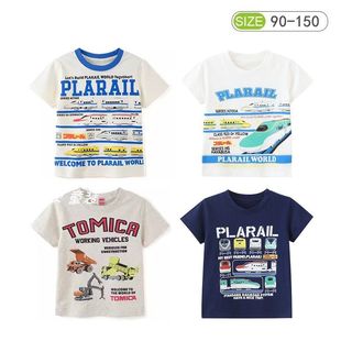 日单男童夏季短袖T恤儿童宝纯棉火车休闲圆领上衣中大童半袖外贸a